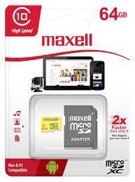 MEMORIA MAXELL MICRO SD HC 64GB C/ADAP