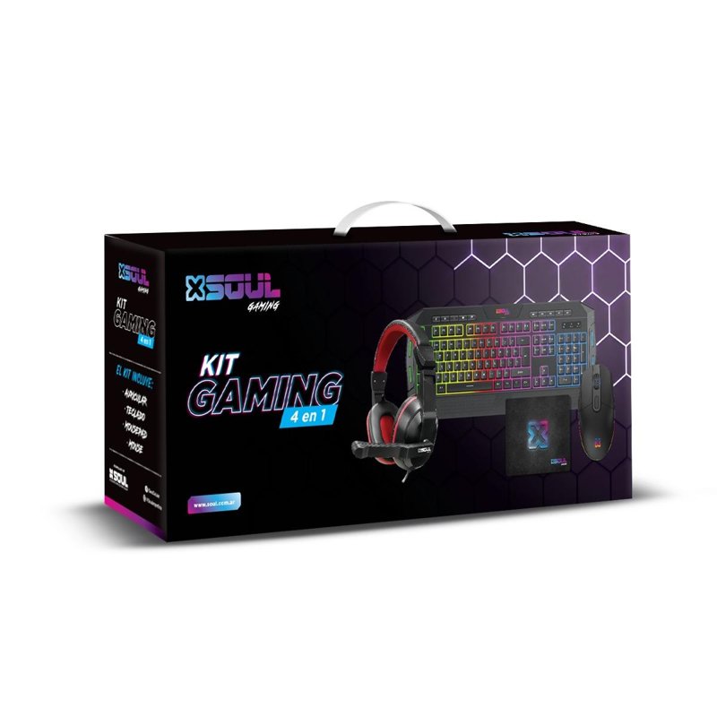 COMBO SOUL GAMER 4EN1 TECLADO + MOUSE + AURI + MOUSE PAD