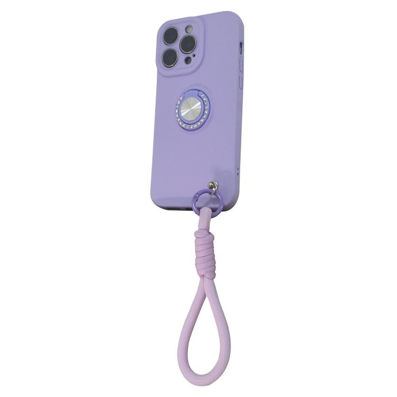 FUNDA SOUL SILICONE C/ANILLO Y CORREA IPH 15 VIOLETA