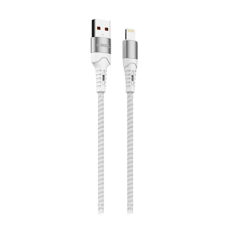 CABLE SOUL MALLADO USB A LIGHTNING BLANCO