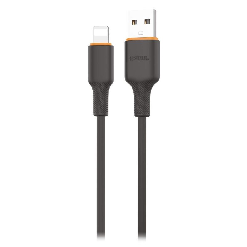 CABLE SOUL SILICONE USB A LIGHTNING 3.1A 1.5M NEGRO