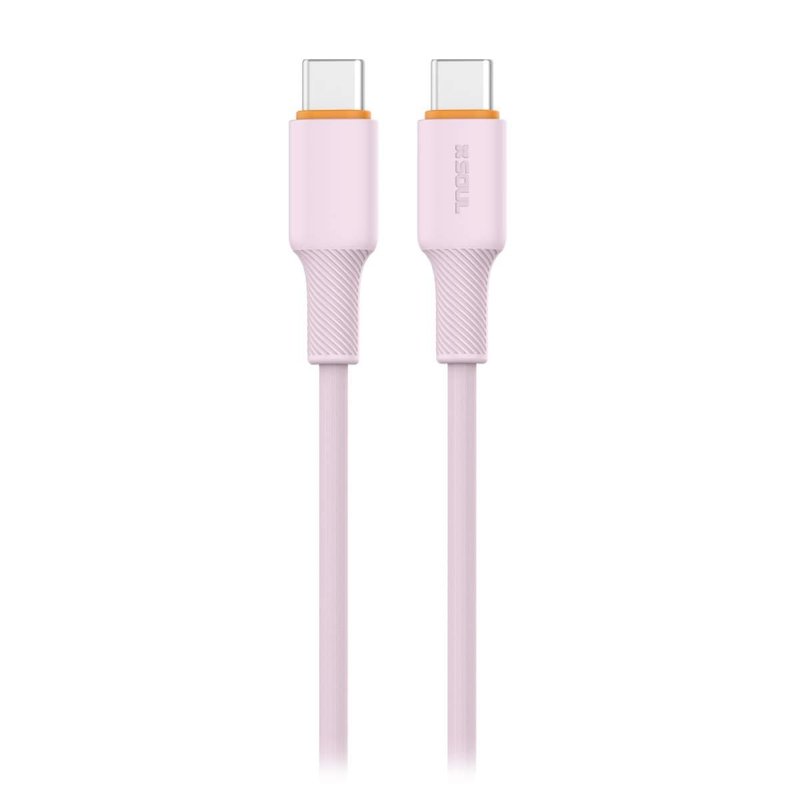CABLE SOUL SILICONE USB-C A USB-C 60W 1.5M ROSA