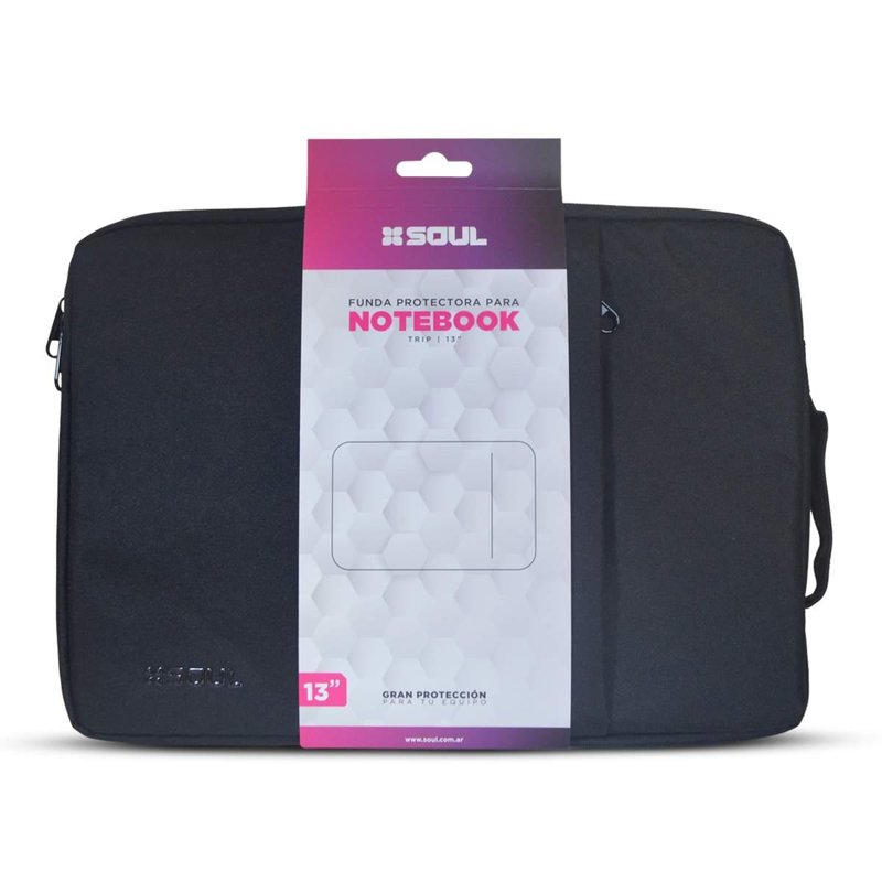 FUNDA NOTEBOOK SOUL 15.6" TRIP C/CIERRE+BOLSI NEGRO