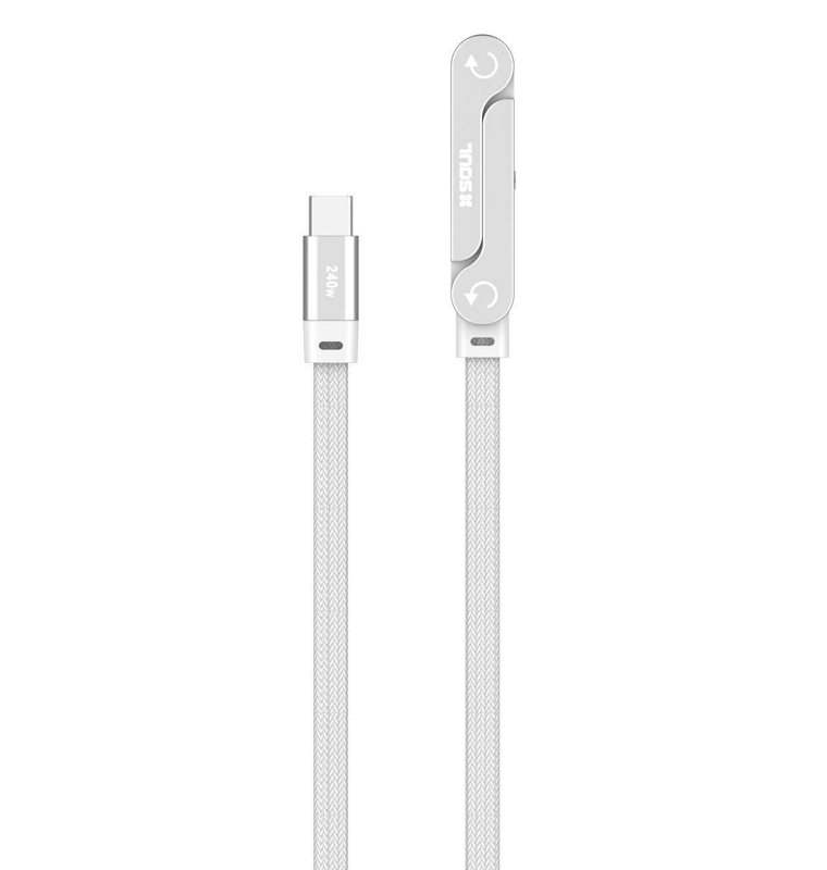 CABLE SOUL C/SOPORTE USB-C A USB-C 240W BLANCO